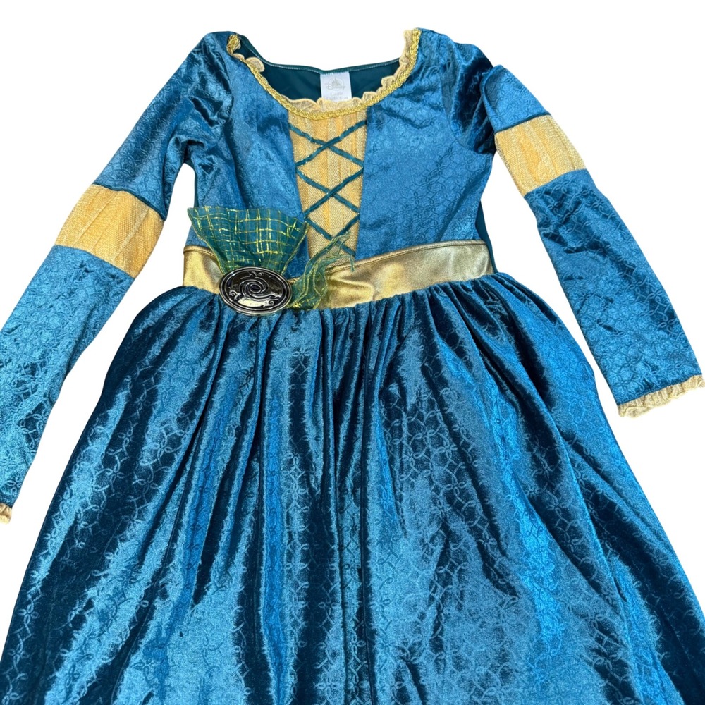Merida Brave Princess Costume Dress Castle Collection Teal Gold 11 12 Disney